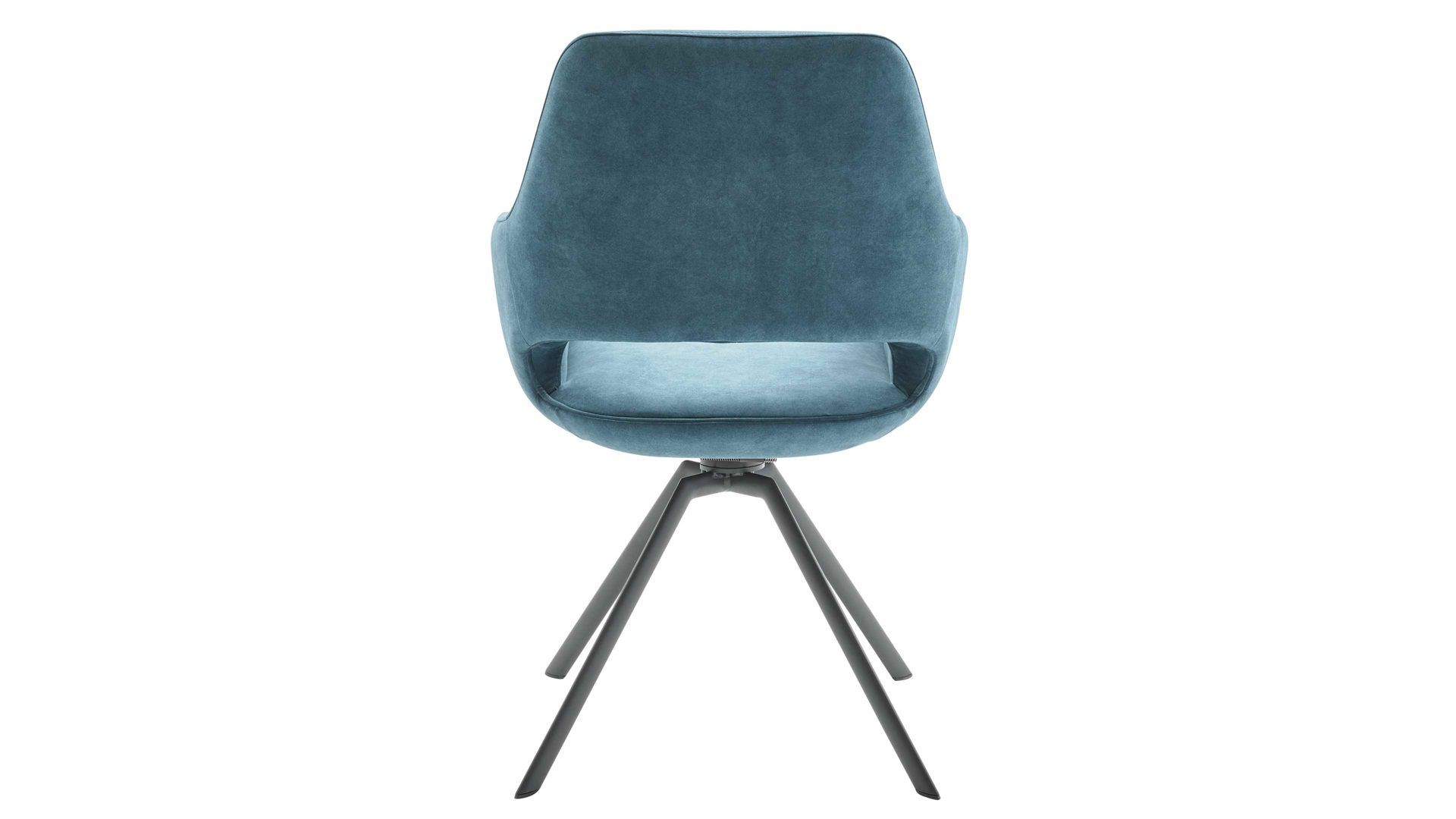 Polsterstuhl Interliving aus Kunstfaser in Petrol Interliving Esszimmer Serie 5112 - Schalenstuhl V231 petrolfarbene Mikrofaser Dubai PY & anthrazitfarbenes Metall