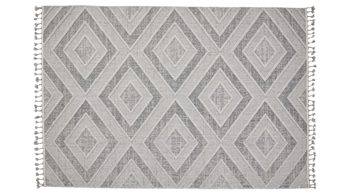 Outdoor-Teppich Interliving aus Kunstfaser in Grau Interliving Teppich Serie G-8010 - Outdoor-Teppich graues Rautenmuster - ca. 160 x 230 cm