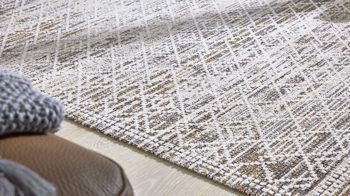 Webteppich Interliving aus Kunstfaser in Beige Interliving Teppich Serie G-8030 beiges Vintagemuster - ca. 80 x 150 cm