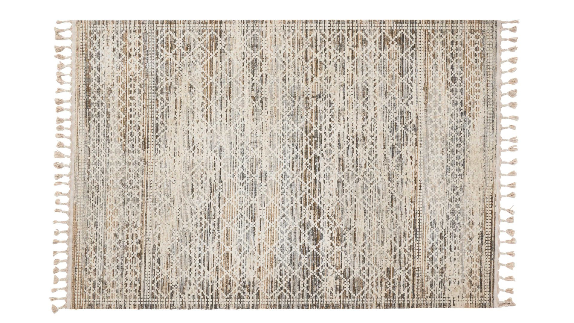 Webteppich Interliving aus Kunstfaser in Beige Interliving Teppich Serie G-8030 beiges Vintagemuster - ca. 80 x 150 cm
