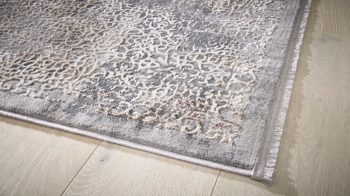 Webteppich Interliving aus Mischgewebe in Dunkelgrau Interliving Teppich Serie G-8050 graubraunes Vintagemuster - ca. 200 x 290 cm