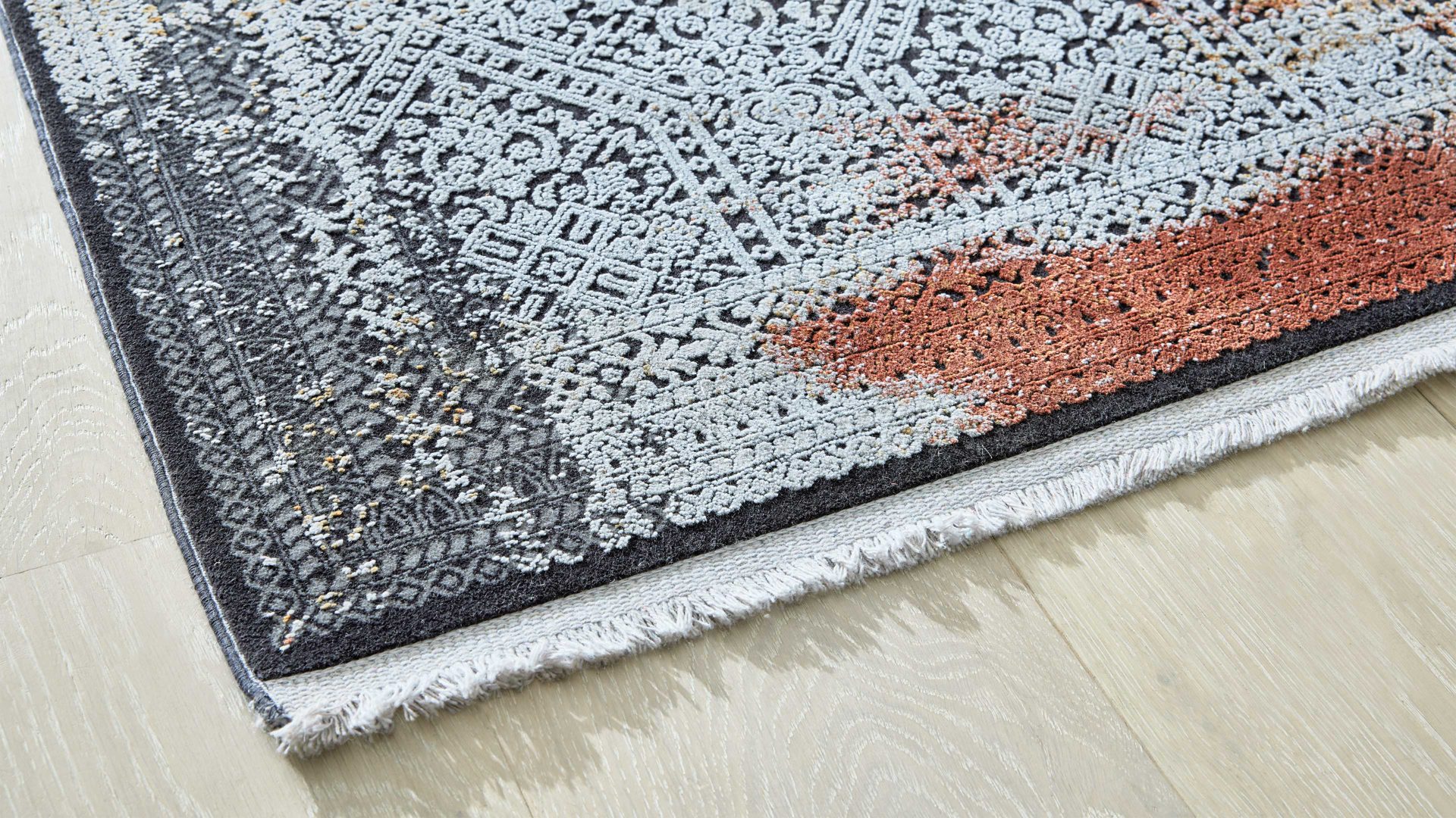 Webteppich Interliving aus Mischgewebe in Mehrfarbig Interliving Teppich Serie G-8060 mehrfarbiges Vintagemuster - ca. 67 x 130 cm