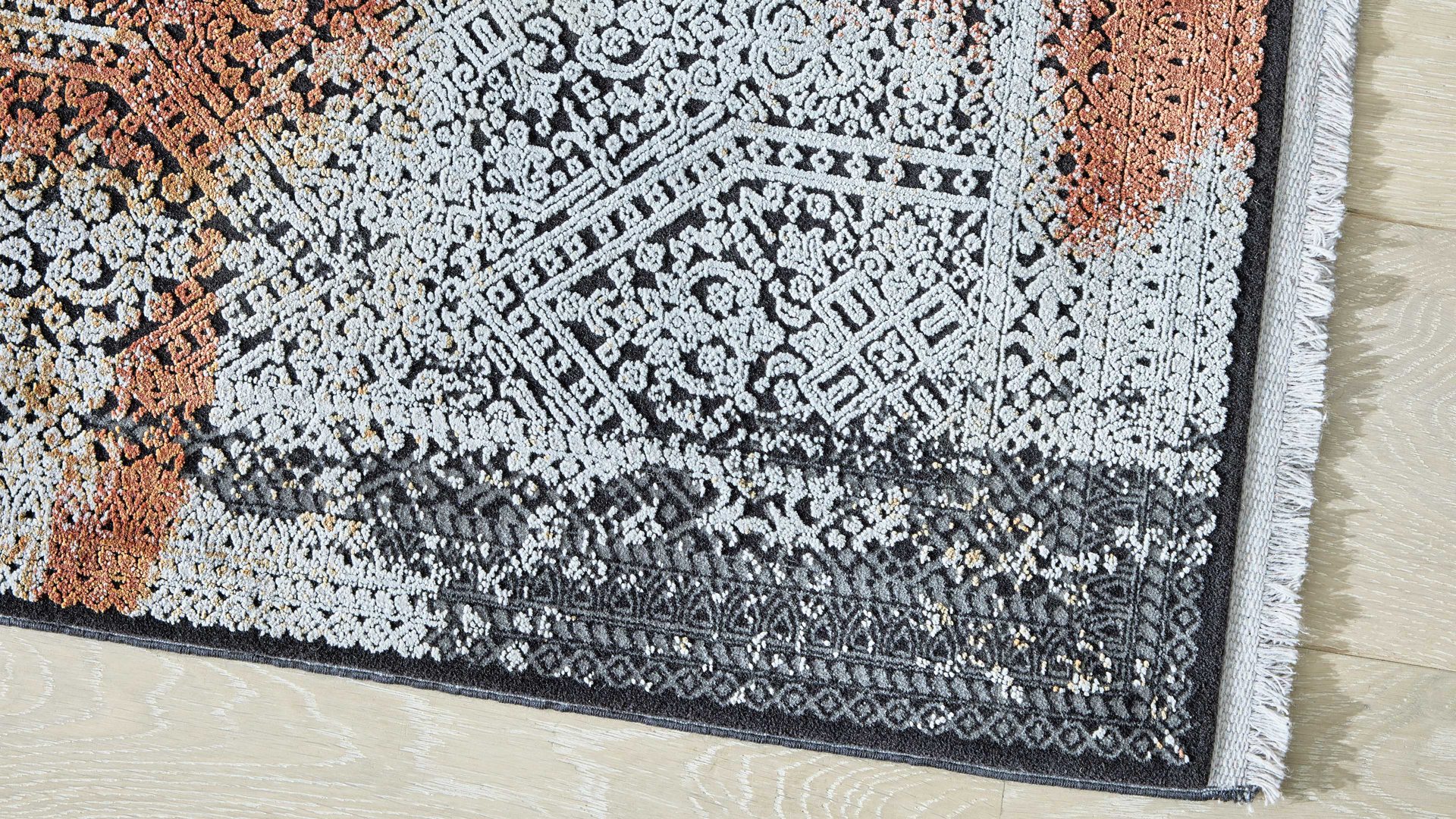 Webteppich Interliving aus Mischgewebe in Mehrfarbig Interliving Teppich Serie G-8060 mehrfarbiges Vintagemuster - ca. 67 x 130 cm