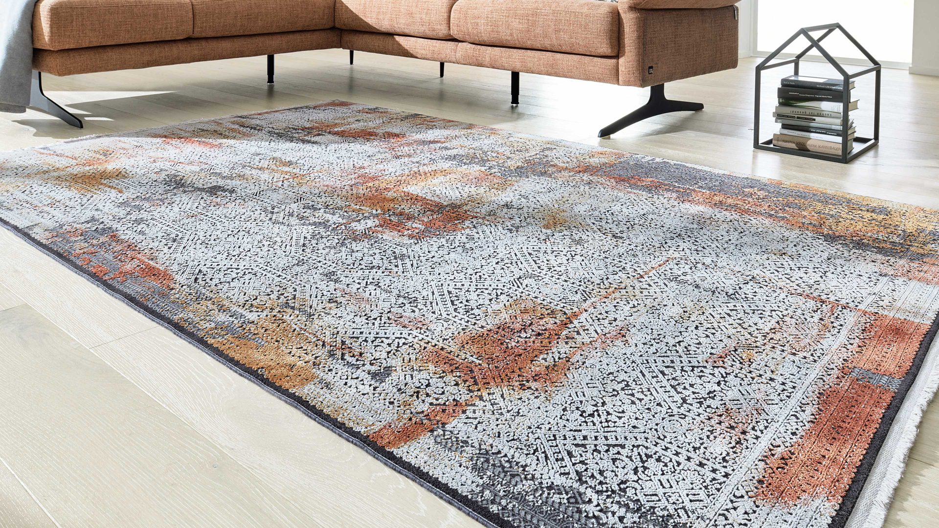 Webteppich Interliving aus Mischgewebe in Mehrfarbig Interliving Teppich Serie G-8060 mehrfarbiges Vintagemuster - ca. 67 x 130 cm