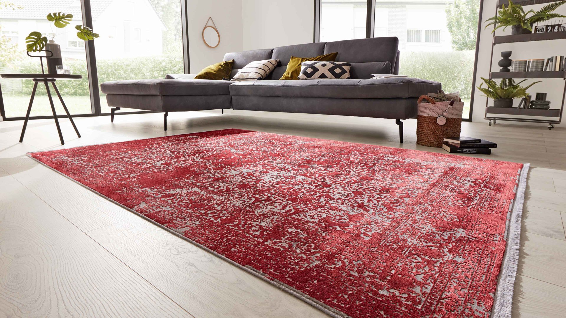Webteppich Interliving aus Mischgewebe in Rot Interliving Teppich Serie L-8710 Rot – ca. 240 x 340 cm