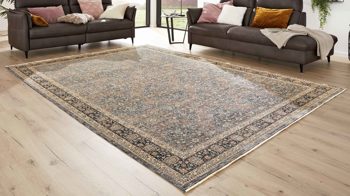 Webteppich Interliving aus Kunstfaser in Blau Interliving Teppich Serie L-8730 Blau-Blau– ca. 200 x 290 cm