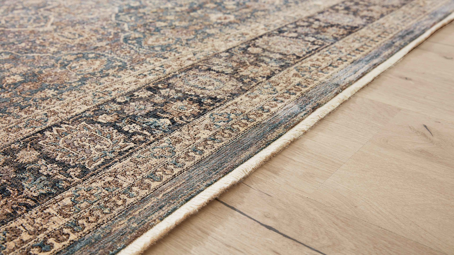 Webteppich Interliving aus Kunstfaser in Blau Interliving Teppich Serie L-8730 Blau-Blau – ca. 120 x 170 cm