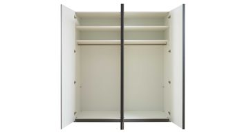 Kleiderschrank Interliving aus Holz in Dunkelgrau Interliving Kleiderschrank Serie 1207 – Kleiderschrank Manhattan - vier Türen, Breite ca. 200 cm