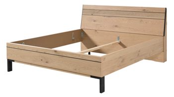Bettgestell Interliving aus Holz in Holzfarben Interliving Kleiderschrank Serie 1207 – Bettgestell 862782 Balkeneiche & Anthrazit - Liegefläche ca. 180 x 200 cm
