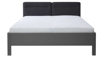 Bettgestell Interliving aus Holz in Dunkelgrau Interliving Kleiderschrank Serie 1207 – Bettgestell 866486 Manhattan & anthrazitfarbener Stoff - Liegefläche ca. 180 x 200 cm