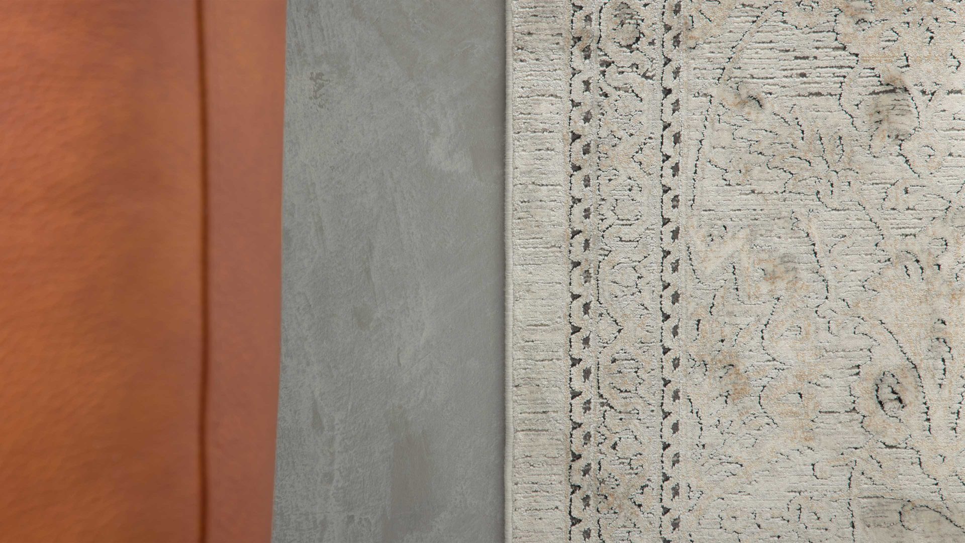 Webteppich Interliving aus Mischgewebe in Beige Interliving Teppich Serie G-8040 cremefarbenes Vintagemuster - ca. 67 x 130 cm