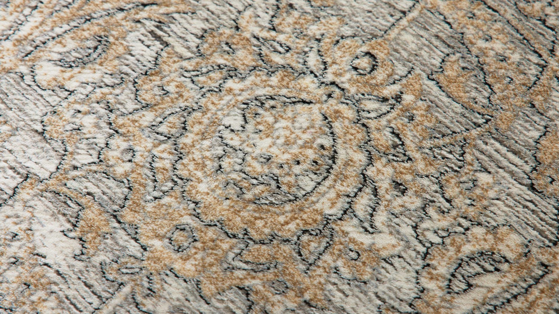 Webteppich Interliving aus Mischgewebe in Beige Interliving Teppich Serie G-8040 cremefarbenes Vintagemuster - ca. 67 x 130 cm