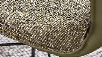 Tischgruppe Interliving aus Leder in Grün Interliving Esszimmer Serie 5115 - Essgruppe in warmen Tönen moosgrüner Webstoff Sneak 59, jadegrünes Leder LD7830, umbragraues Metall & astige Eiche