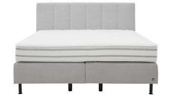 Boxspringbett Interliving aus Stoff in Hellgrau Interliving Boxspringbett Serie 1418 silberfarbener Feincord – Liegefläche ca. 180 x 200 cm