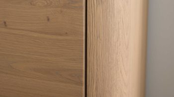 Wohnwand Interliving aus Holz in Holzfarben Interliving Wohnzimmer Serie 2029 - Wohnwand 80 Wildeiche & Granit-Steinoptik - dreiteilig, Breite ca. 275 cm