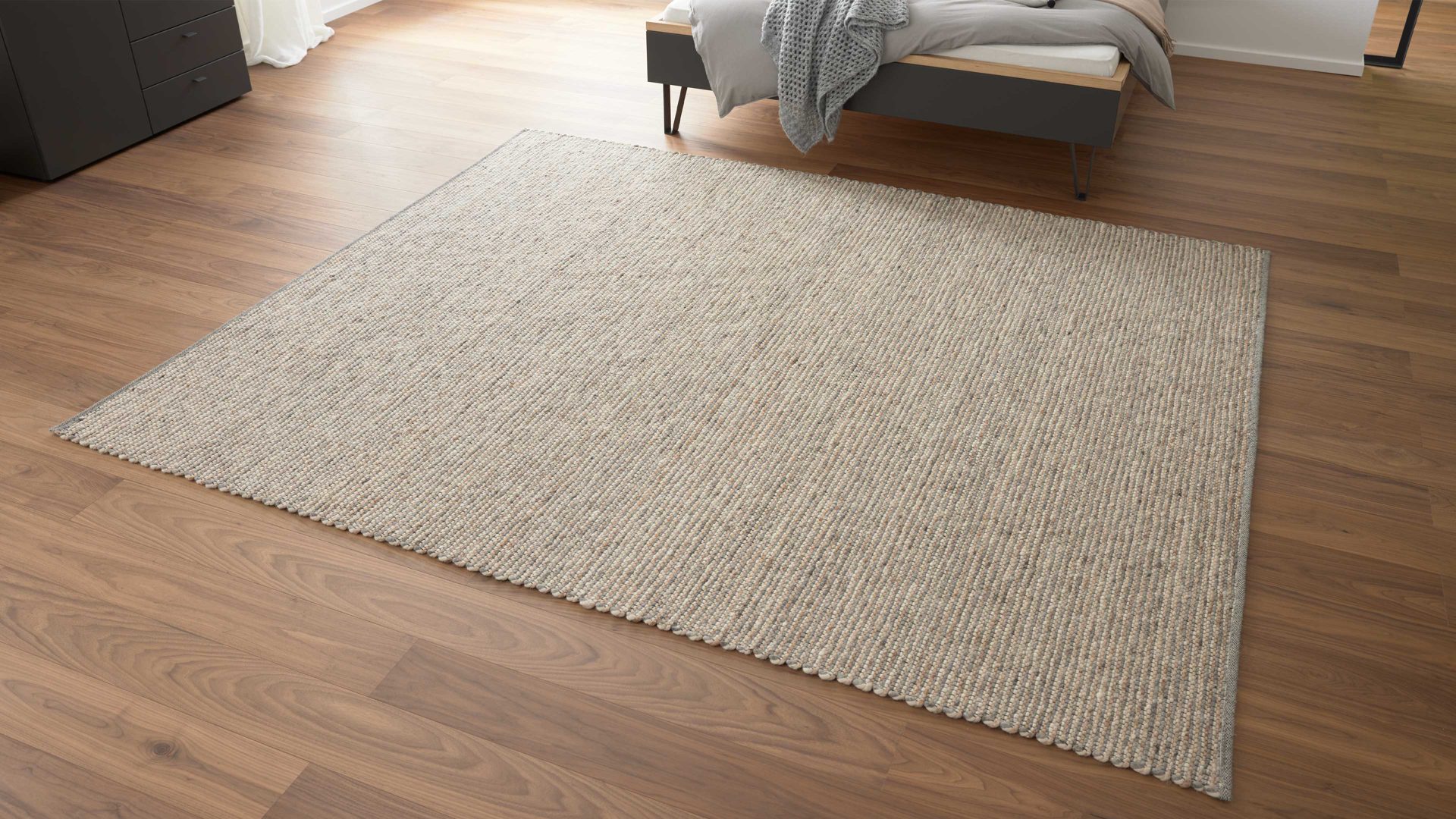 Handwebteppich Interliving aus Naturfaser in Hellbraun Interliving Teppich Serie B-8003 Hellbraun meliert – ca. 200 x 240 cm