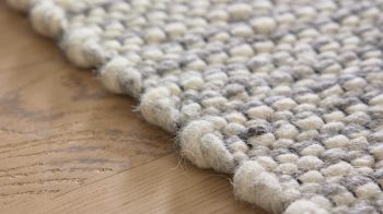 Handwebteppich Interliving aus Naturfaser in Weiß Interliving Teppich Serie B-8003 Weiß meliert – ca. 90 x 350 cm