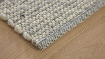 Handwebteppich Interliving aus Naturfaser in Weiß Interliving Teppich Serie B-8003 Weiß meliert – ca. 90 x 170 cm