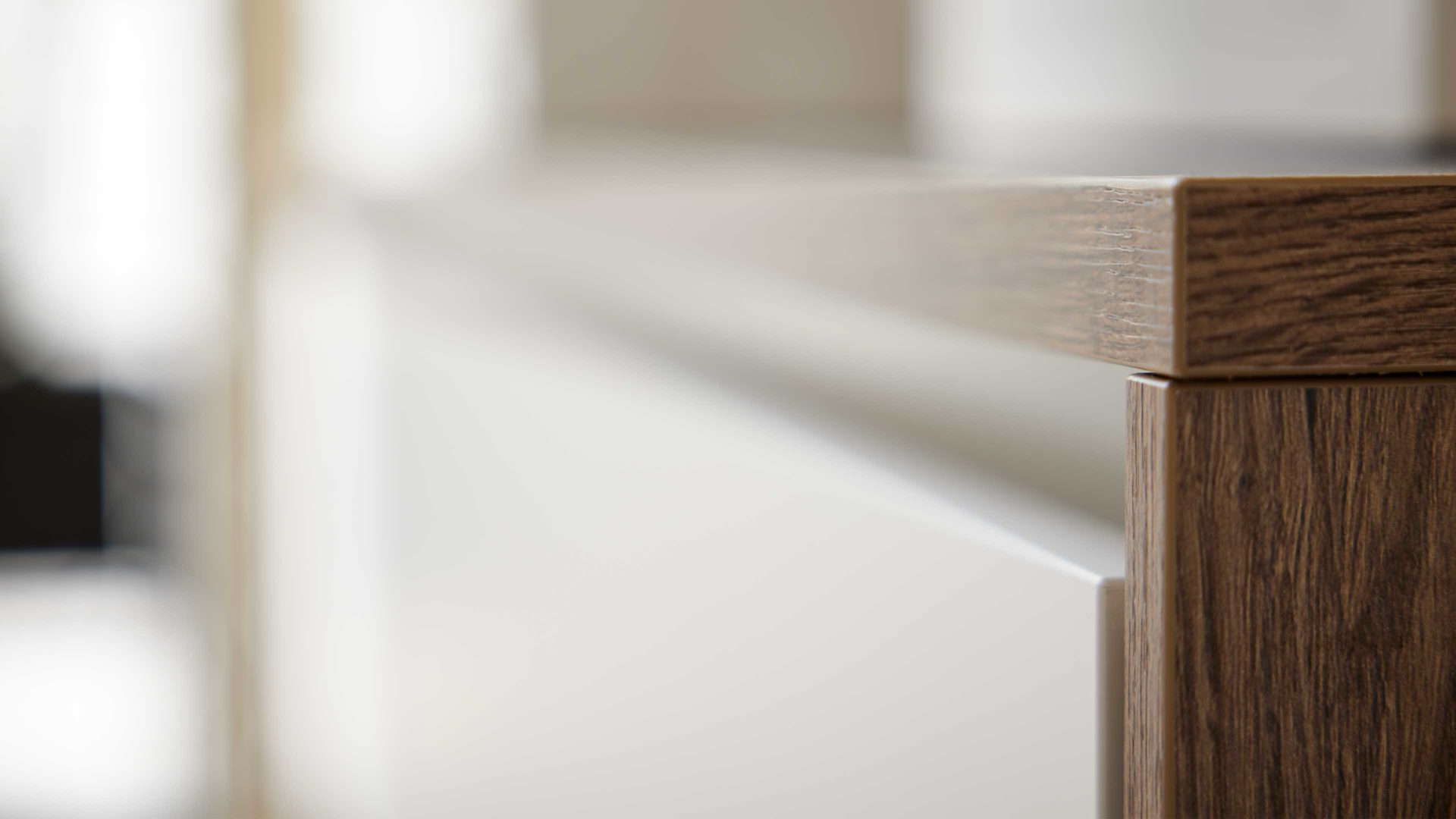 Badmöbel-Set Interliving aus Holz in Weiß Interliving Bad Serie 7357 - Badmöbel-Set Basis Alpinweiß & Eiche Havanna