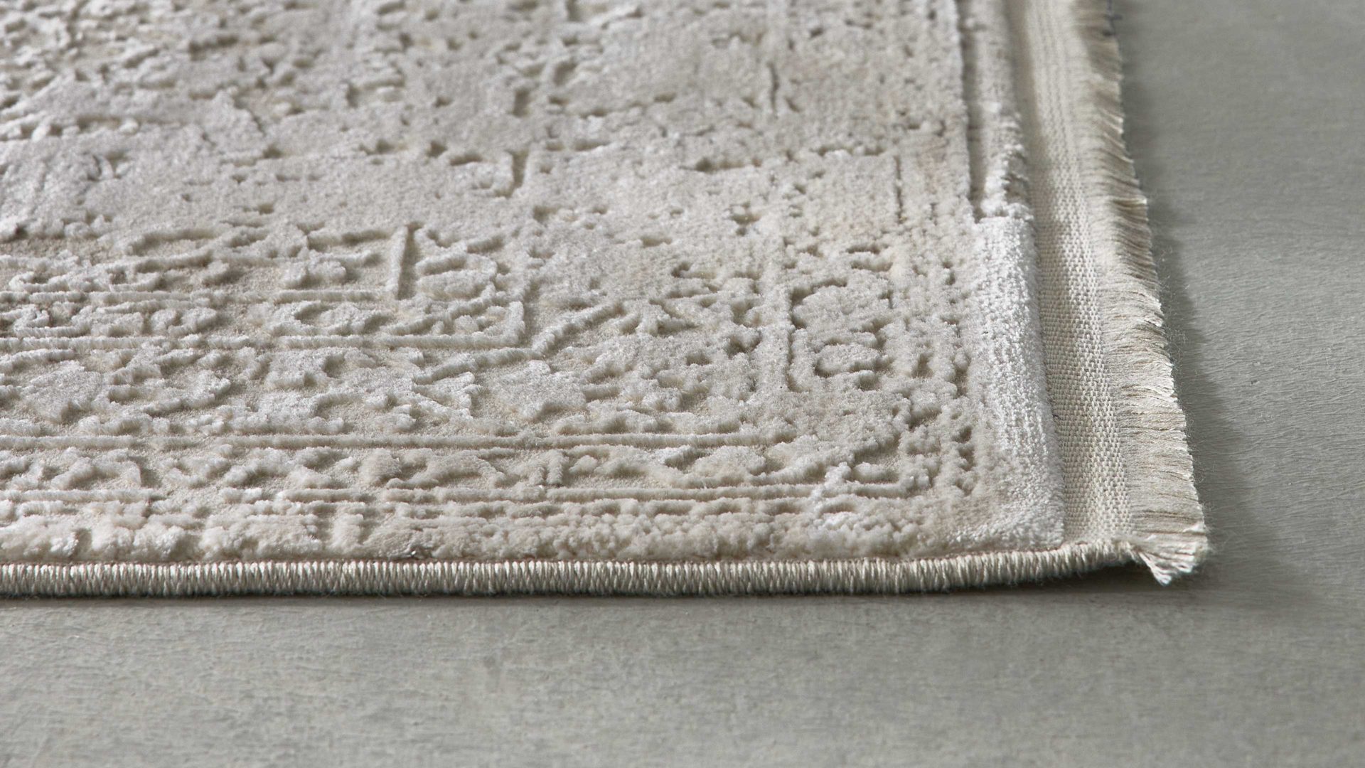 Webteppich Interliving aus Mischgewebe in Hellgrau Interliving Teppich Serie L-8710 Silber – ca. 140 x 200 cm