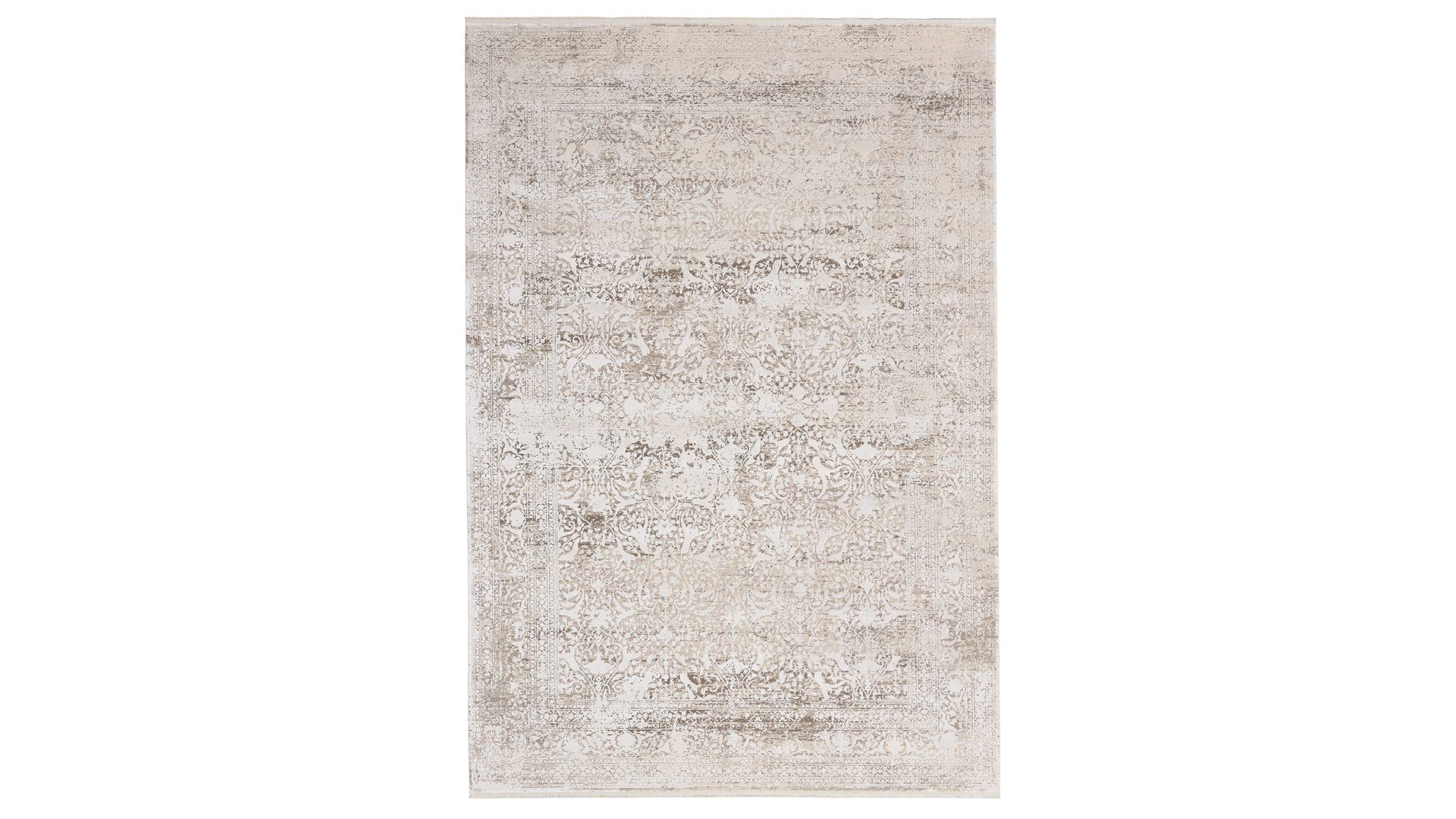 Webteppich Interliving aus Mischgewebe in Hellgrau Interliving Teppich Serie L-8710 Silber – ca. 140 x 200 cm