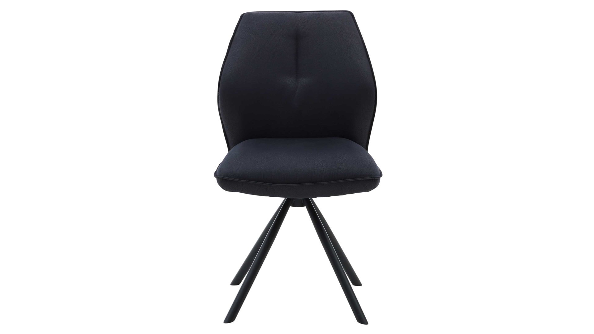 Vierfußstuhl Interliving aus Kunstfaser in Schwarz Interliving Esszimmer Serie 5116 – Polsterstuhl carbonschwarze Mikrofaser Night & schwarzes Gestell F37