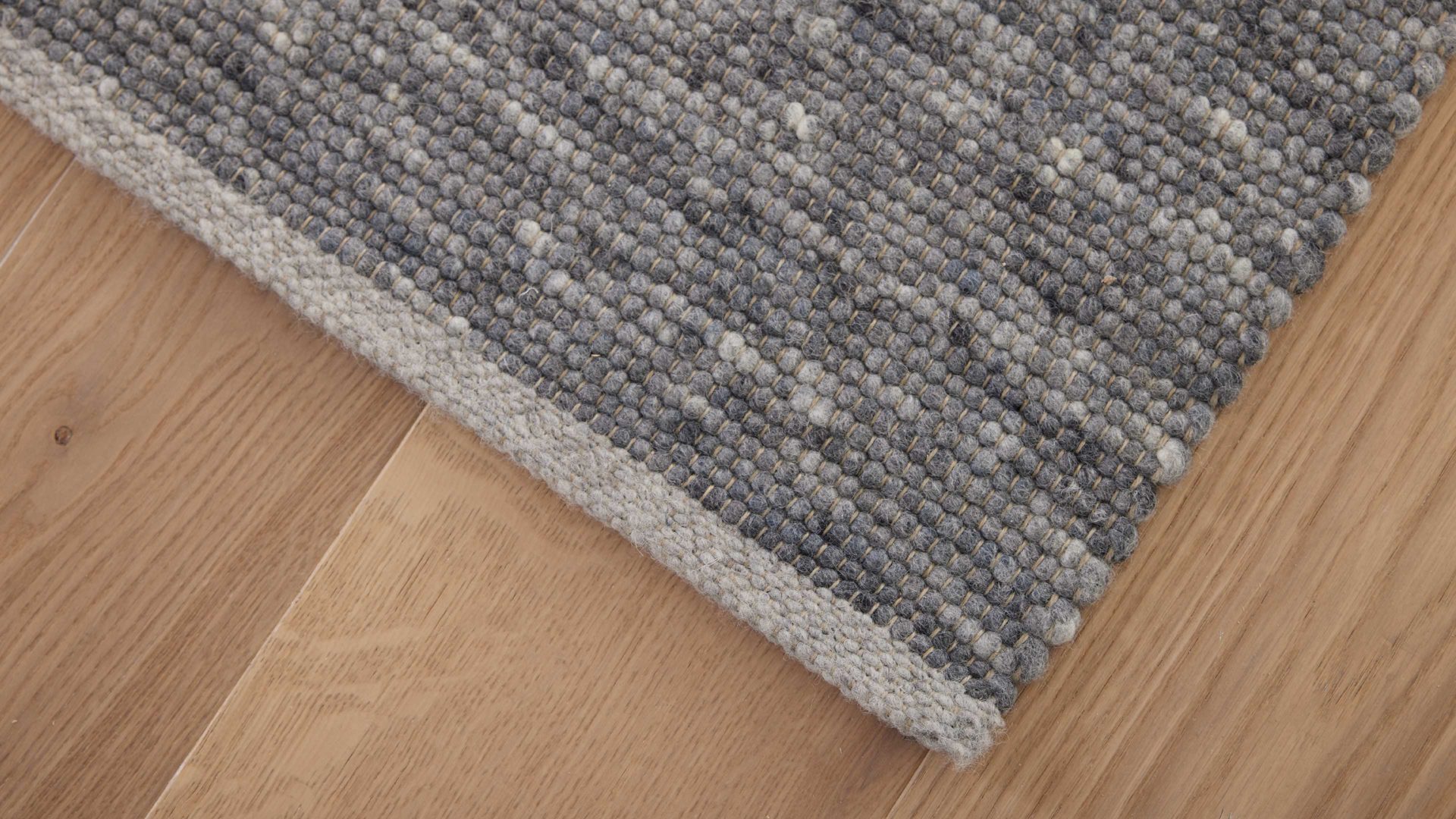 Handwebteppich Interliving aus Naturfaser in Grau Interliving Teppich Serie B-8002 Grau & Hellgrau - ca. 70 x 130 cm