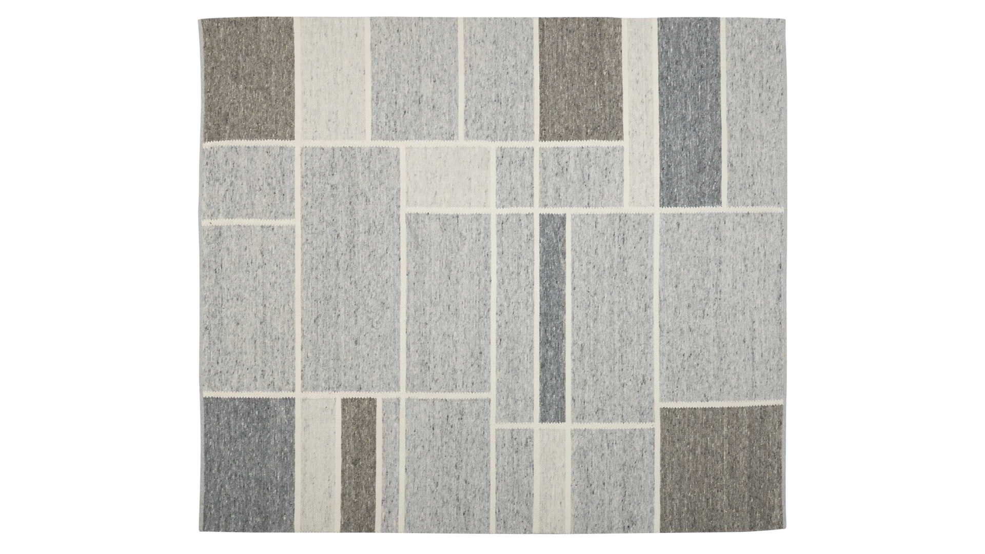 Handwebteppich Interliving aus Naturfaser in Grau Interliving Teppich Serie B-8002 Grau & Hellgrau - ca. 70 x 130 cm