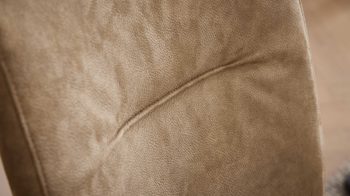 Tischgruppe Interliving aus Holz in Holzfarben Interliving Esszimmer Serie 5604 - Essgruppe mit Schwingstühlen Eiche rustico, papyrusfarbener Bezug Hanoy & anthrazitfarbenes Metall