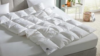 Daunendecke Interliving aus Stoff in Weiß Interliving Bettdecke Serie 9204 - Daunendecke als Cassettendecke normal, ca. 930 g Daunen - ca. 200 x 200 cm