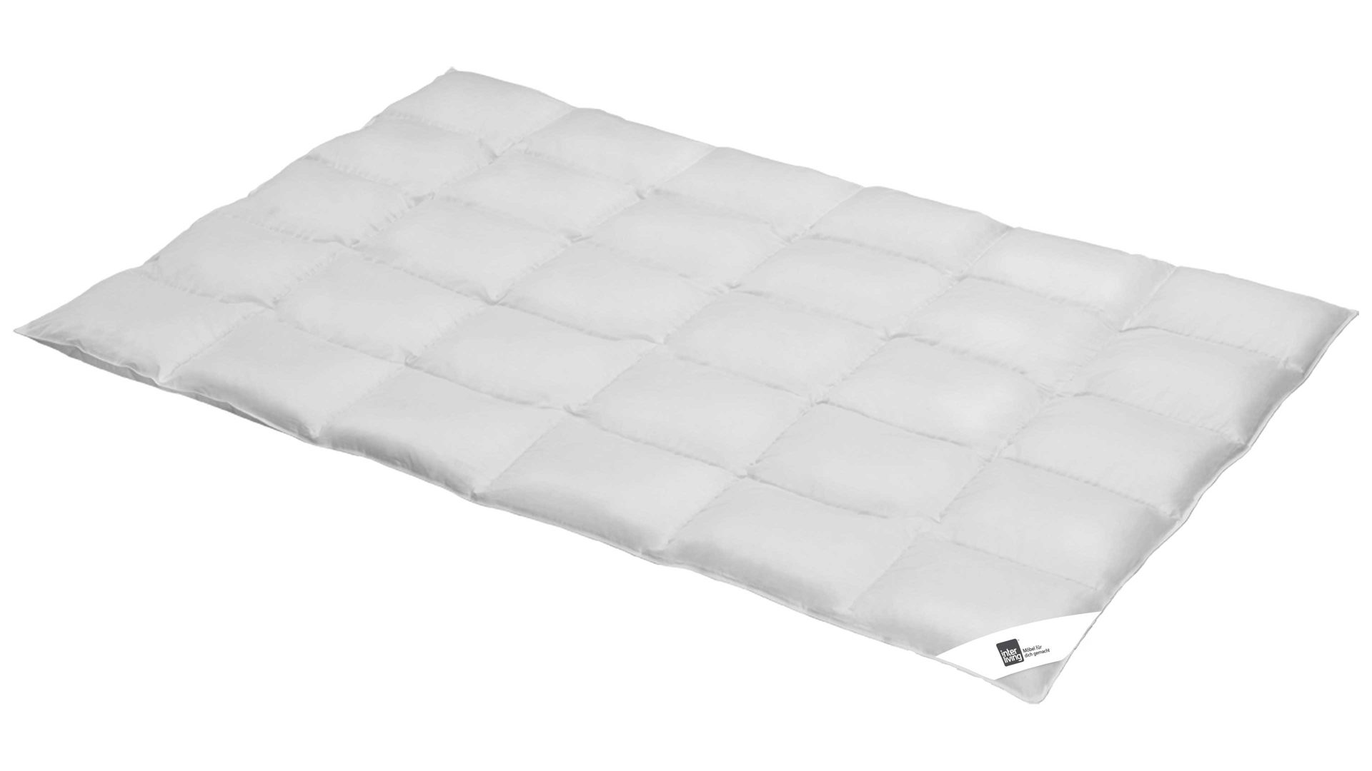 Daunendecke Interliving aus Stoff in Weiß Interliving Bettdecke Serie 9204 - Daunendecke als Cassettendecke normal, ca. 790 g Daunen - ca. 155 x 220 cm