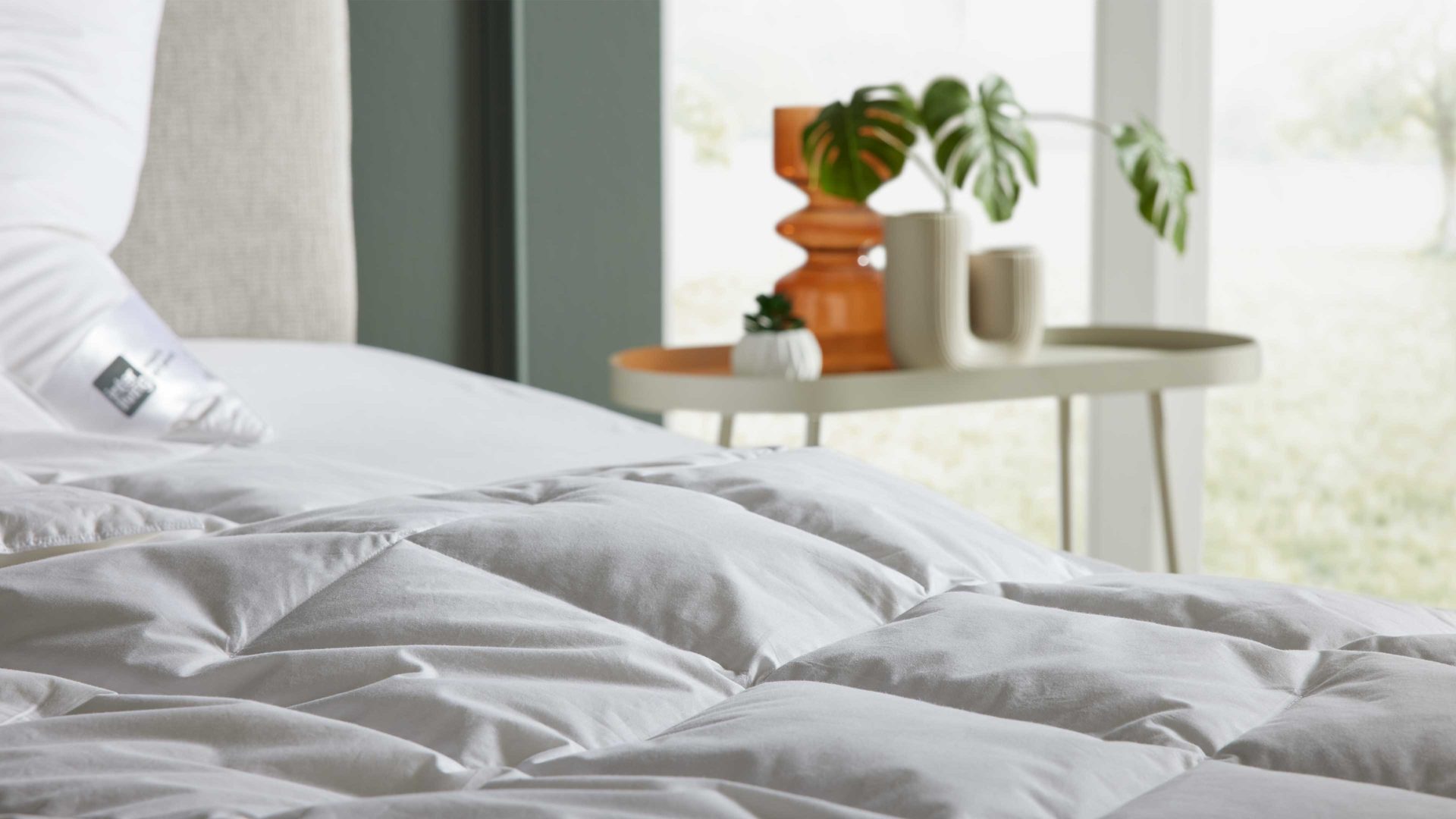 Daunendecke Interliving aus Stoff in Weiß Interliving Bettdecke Serie 9204 - Daunendecke als Cassettendecke normal, ca. 930 g Daunen - ca. 200 x 200 cm