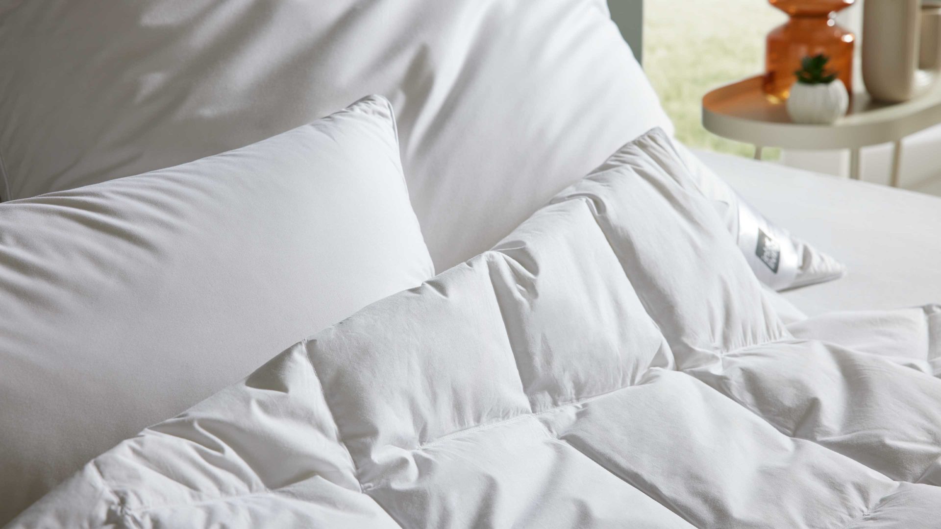 Daunendecke Interliving aus Stoff in Weiß Interliving Bettdecke Serie 9204 - Daunendecke als Cassettendecke normal, ca. 1.230 g Daunen - ca. 240 x 220 cm