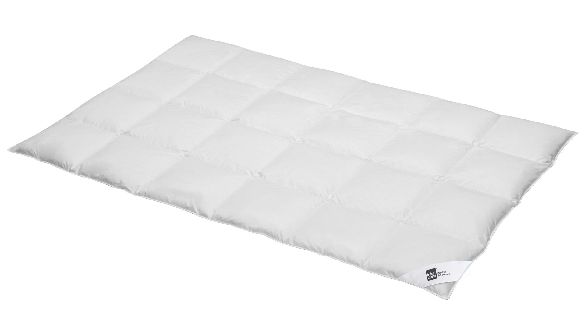 Daunendecke Interliving aus Stoff in Weiß Interliving Bettdecke Serie 9205 - Daunendecke als Winterbett warm, ca. 1.010 g Daunen - ca. 155 x 220 cm