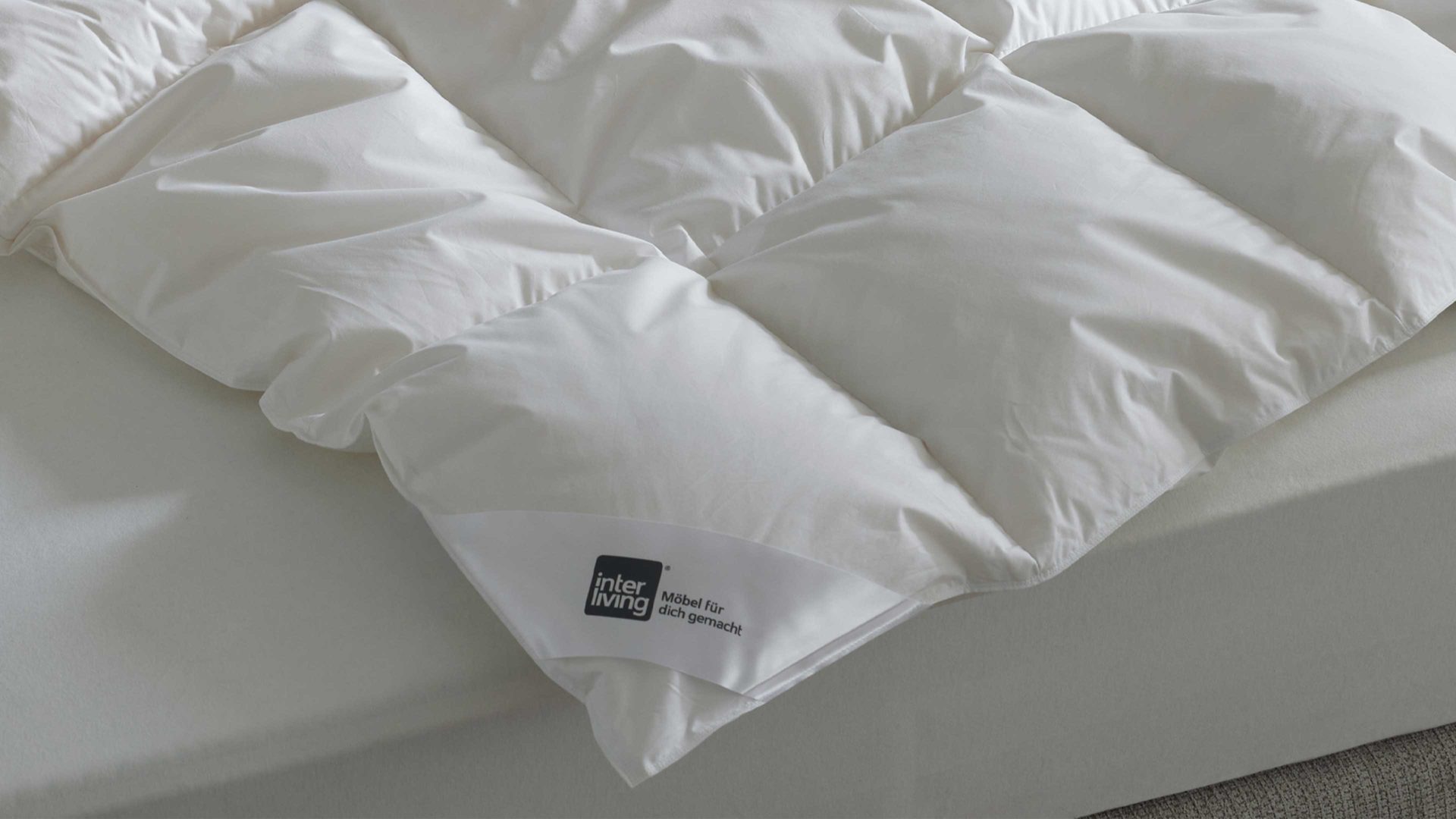 Daunendecke Interliving aus Stoff in Weiß Interliving Bettdecke Serie 9205 - Daunendecke als Cassettendecke normal, ca. 690 g Daunen - ca. 155 x 200 cm