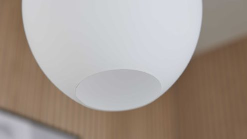 Pendelleuchte Interliving aus Glas in Weiß Interliving Leuchten Serie 9344 - Hängelampe Opalglas & Nickel – Länge ca. 100 cm