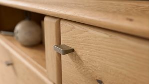 Wohnwand Interliving aus Holz in Holzfarben Interliving Wohnzimmer Serie 2028 - Wohnwand Wildeiche - vierteilig, Länge ca. 335 cm