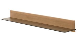 Wandregal Interliving aus Glas in Holzfarben Interliving Wohnzimmer Serie 2028 - Wandregal 0140 Wildeiche & Glas - Länge ca. 142 cm