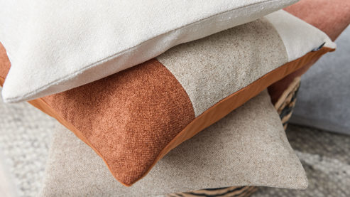 Kissenbezug /-hülle Interliving aus Stoff in Rosa Interliving Kissen Serie 9127 - Kissenhülle Sand- & Rosetöne - ca. 40 x 60 cm