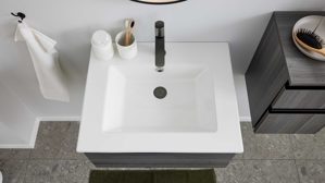 Waschtisch-Set / Waschbecken-Set Interliving aus Holz in Grau Interliving Bad Serie 3702 - Waschtisch-Set 7698 graue Cuneo Eiche - zweiteilig, Breite ca. 60 cm