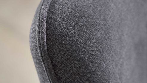 Polsterstuhl Interliving aus Stoff in Grau Interliving Esszimmer Serie 5102 – Polsterstuhl kieselfarbener Webstoff Tirol 489 & schwarzes Eisen