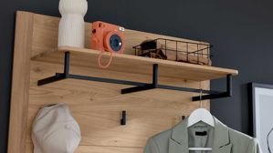 Garderoben-Set Interliving aus Holz in Holzfarben Interliving Garderoben Serie 6014 - Garderoben-Set Wildeiche & Granitfurnier - dreiteilig