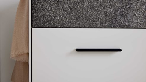 Garderoben-Set Interliving aus Holz in Weiß Interliving Garderoben Serie 6013 - Set 80 Sahara Creme & Granitfurnier - vierteilig