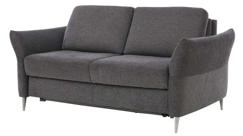 Schlafsofa Interliving aus Stoff in Anthrazit Interliving Schlafsofa Serie 4700 - Schafsofa anthrazitfarbener Bezug Balu & Aluminiumfüße - Breite ca. 188 cm
