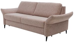 Schlafsofa Interliving aus Stoff in Rosa Interliving Schlafsofa Serie 4700 - Schlafsofa 160LÄ sienafarbener Webstoff Loft & schwarze Aluminiumfüße - Breite ca. 228 cm
