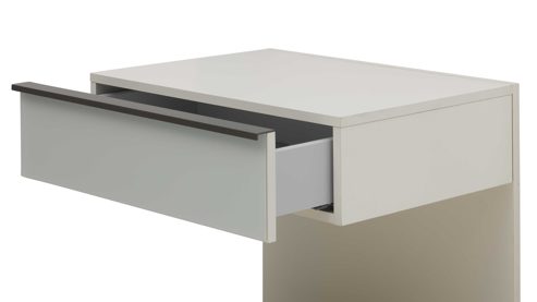 Nachtkommoden-Set Interliving aus Holz in Weiß Interliving Schlafzimmer Serie 1033 – Hängekonsolen-Set weißes Glas & Holz – zweiteilig