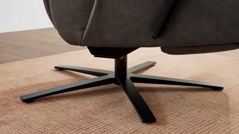 Relaxsessel Interliving aus Stoff in Dunkelgrau Interliving Sessel Serie 4565 grauer Bezug Clint & schwarzer Sternfuß