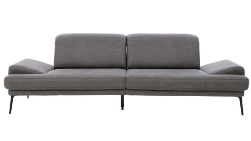 Zweisitzer Interliving aus Stoff in Dunkelgrau Interliving Sofa Serie 4460 - Zweisitzer grauer Bezug Clint & schwarze Metallfüße - Länge ca. 266 cm