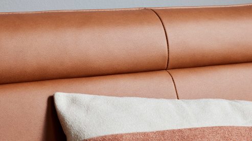 Eckbank Interliving aus Stoff in Hellbraun Interliving Esszimmer Serie 5505 - Eckbankkombination caramelfarbene Mikrofaser 925-72 & schwarzes Metall - Stellfläche ca. 169 x 215 cm