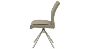 Vierfußstuhl Interliving aus Kunstfaser in Hellbraun Interliving Esszimmer Serie 5122 – Armlehnstuhl mit Funktionen fangofarbenes Kunstleder LEA-TEX & gebürsteter Edelstahl